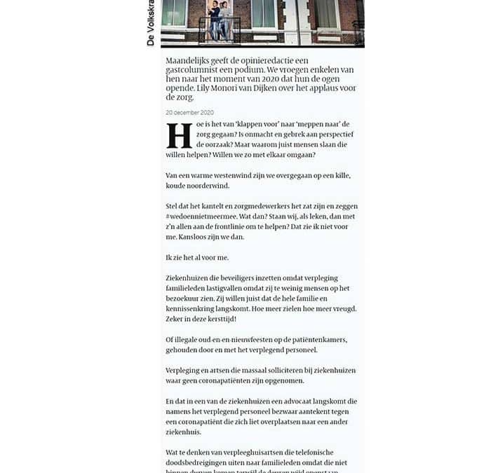 Gastcolumn De Volkskrant 20 december 2020